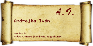 Andrejka Iván névjegykártya